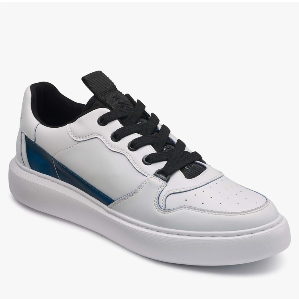 NWOT Karl Lagerfeld Men’s White Leather Lace-up Sneakers Size 12, 13